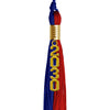Royal Blue/Red Graduation Tassel with Gold Stacked Date Drop by Wholesale Grad Supply