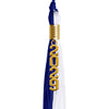 Royal Blue/White Graduation Tassel with Gold Stacked Date Drop by Wholesale Grad Supply