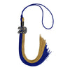 Royal Blue/Antique Gold Graduation Tassel with Black Bling Charm by Wholesale Grad Supply