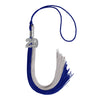 Royal Blue/Grey Graduation Tassel with Silver Bling Charm by Wholesale Grad Supply