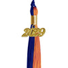 Royal Blue/Orange Graduation Tassel with Gold Date Drop by Wholesale Grad Supply