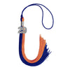 Royal Blue/Orange Graduation Tassel with Silver Bling Charm by Wholesale Grad Supply