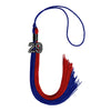 Royal Blue/Red Graduation Tassel with Black Bling Charm by Wholesale Grad Supply