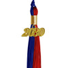 Royal Blue/Red Graduation Tassel with Gold Date Drop by Wholesale Grad Supply