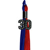 Royal Blue/Red Graduation Tassel with Black Bling Charm by Wholesale Grad Supply