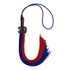 Royal Blue/Red Graduation Tassel with Black Bling Charm by Wholesale Grad Supply