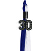 Royal Blue/White Graduation Tassel with Black Bling Charm by Wholesale Grad Supply