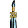 Black/Light Blue Mixed Color Graduation Tassel with Gold Bling Charm by Wholesale Grad Supply