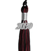 Black/Maroon Mixed Color Graduation Tassel with Silver Date Drop by Wholesale Grad Supply
