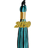 Black/Peacock Mixed Color Graduation Tassel with Gold Date Drop by Wholesale Grad Supply