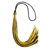 Black/Gold Mixed Color Graduation Tassel with Gold Stacked Date Drop by Wholesale Grad Supply