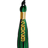 Black/Green Mixed Color Graduation Tassel with Gold Stacked Date Drop by Wholesale Grad Supply