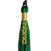 Black/Green Mixed Color Graduation Tassel with Gold Stacked Date Drop by Wholesale Grad Supply