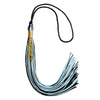 Black/Light Blue Mixed Color Graduation Tassel with Gold Stacked Date Drop by Wholesale Grad Supply