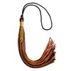 Black/Orange Mixed Color Graduation Tassel with Gold Stacked Date Drop by Wholesale Grad Supply