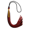 Black/Red Mixed Color Graduation Tassel with Gold Stacked Date Drop by Wholesale Grad Supply