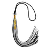 Black/White Mixed Color Graduation Tassel with Gold Stacked Date Drop by Wholesale Grad Supply