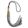 Black/White Mixed Color Graduation Tassel with Gold Stacked Date Drop by Wholesale Grad Supply