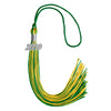 Green/Gold Mixed Color Graduation Tassel with Silver Date Drop by Wholesale Grad Supply