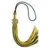 Hunter Green/Gold Mixed Color Graduation Tassel with Gold Bling Charm by Wholesale Grad Supply