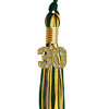 Hunter Green/Gold Mixed Color Graduation Tassel with Gold Bling Charm by Wholesale Grad Supply