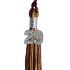 Maroon/Antique Gold Mixed Color Graduation Tassel with Silver Bling Charm by Wholesale Grad Supply
