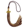 Maroon/Antique Gold Mixed Color Graduation Tassel with Gold Date Drop by Wholesale Grad Supply