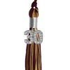 Maroon/Antique Gold Mixed Color Graduation Tassel with Silver Bling Charm by Wholesale Grad Supply