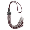 Maroon/Silver Mixed Color Graduation Tassel with Black Bling Charm by Wholesale Grad Supply