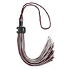 Maroon/Silver Mixed Color Graduation Tassel with Black Bling Charm by Wholesale Grad Supply