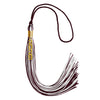 Maroon/White Mixed Color Graduation Tassel with Gold Stacked Date Drop by Wholesale Grad Supply