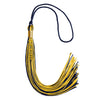Navy Blue/Gold Mixed Color Graduation Tassel with Gold Stacked Date Drop by Wholesale Grad Supply