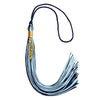 Navy Blue/Light Blue Mixed Color Graduation Tassel with Gold Stacked Date Drop by Wholesale Grad Supply