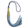 Navy Blue/Light Blue Mixed Color Graduation Tassel with Gold Stacked Date Drop by Wholesale Grad Supply