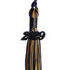 Navy Blue/Antique Gold Mixed Color Graduation Tassel with Black Date Drop by Wholesale Grad Supply