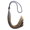 Navy Blue/Antique Gold Mixed Color Graduation Tassel with Stacked Silver Date Drop by Wholesale Grad Supply