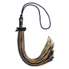 Navy Blue/Antique Gold Mixed Color Graduation Tassel with Black Date Drop by Wholesale Grad Supply