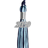 Navy Blue/Light Blue Mixed Color Graduation Tassel with Silver Date Drop by Wholesale Grad Supply