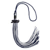 Navy Blue/White Mixed Color Graduation Tassel with Black Date Drop by Wholesale Grad Supply