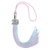 Pink/Light Blue Mixed Color Graduation Tassel with Silver Bling Charm by Wholesale Grad Supply