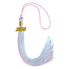 Pink/Light Blue Mixed Color Graduation Tassel with Gold Date Drop by Wholesale Grad Supply