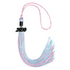 Pink/Light Blue Mixed Color Graduation Tassel with Black Date Drop by Wholesale Grad Supply