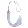 Pink/Light Blue Mixed Color Graduation Tassel with Silver Bling Charm by Wholesale Grad Supply