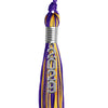 Purple/Gold Mixed Color Graduation Tassel with Stacked Silver Date Drop by Wholesale Grad Supply
