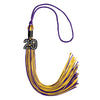 Purple/Gold Mixed Color Graduation Tassel with Black Bling Charm by Wholesale Grad Supply