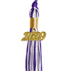 Purple/White Mixed Color Graduation Tassel with Gold Date Drop by Wholesale Grad Supply