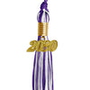 Purple/White Mixed Color Graduation Tassel with Gold Date Drop by Wholesale Grad Supply