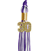 Purple/White Mixed Color Graduation Tassel with Gold Bling Charm by Wholesale Grad Supply