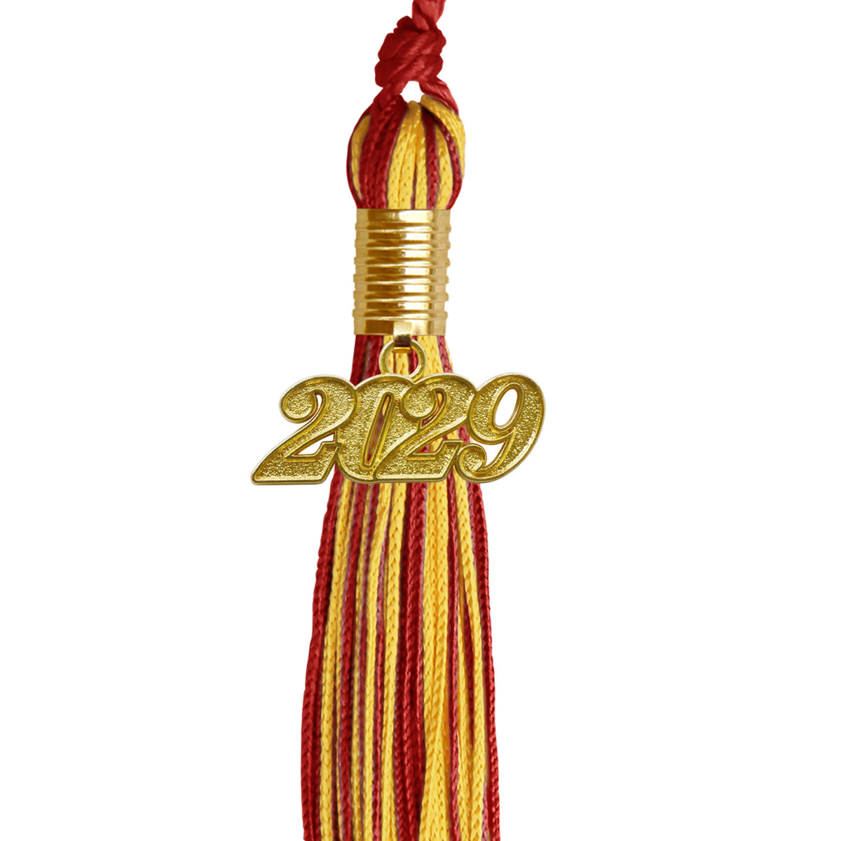 Red/Gold Mixed Color Graduation Tassel with Gold Date Drop by Wholesale Grad Supply