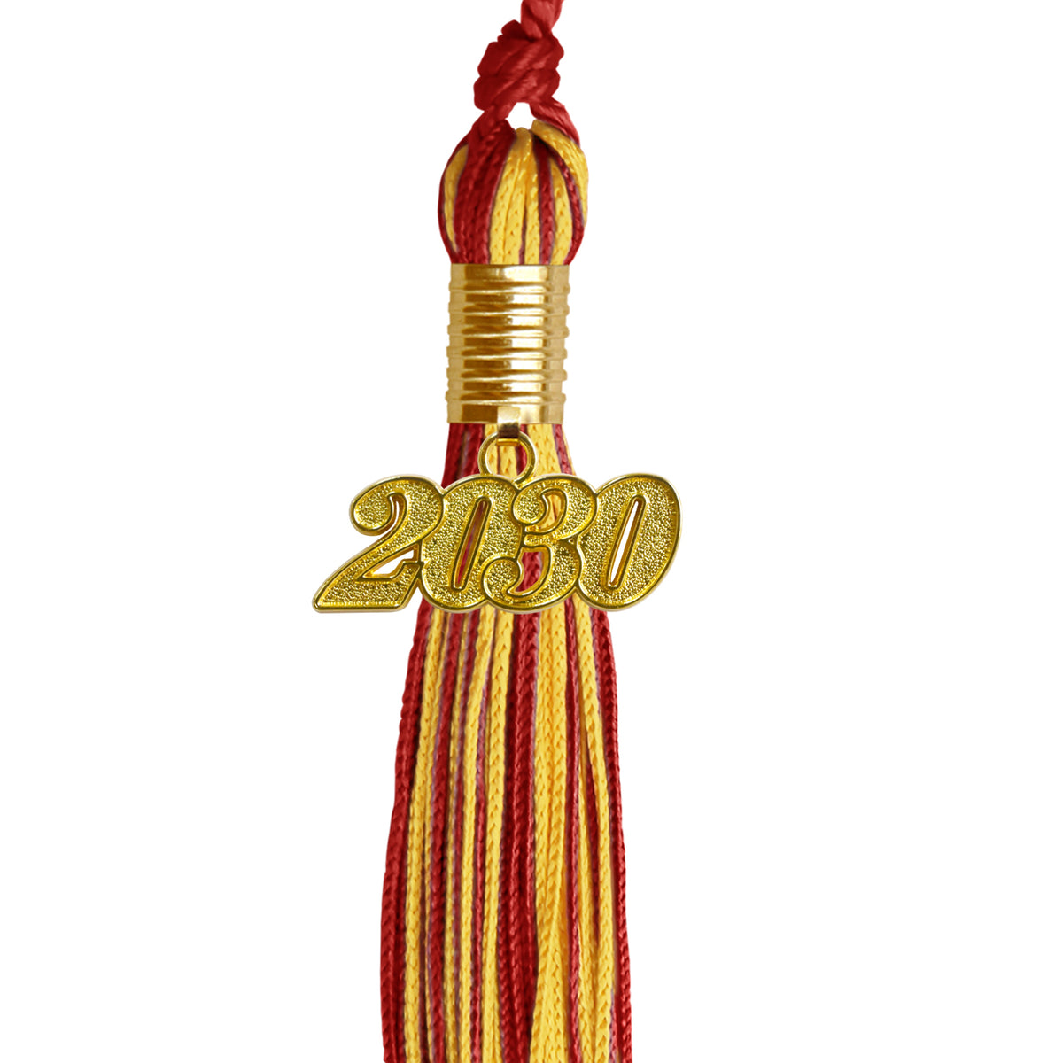 Red/Gold Mixed Color Graduation Tassel with Gold Date Drop by Wholesale Grad Supply